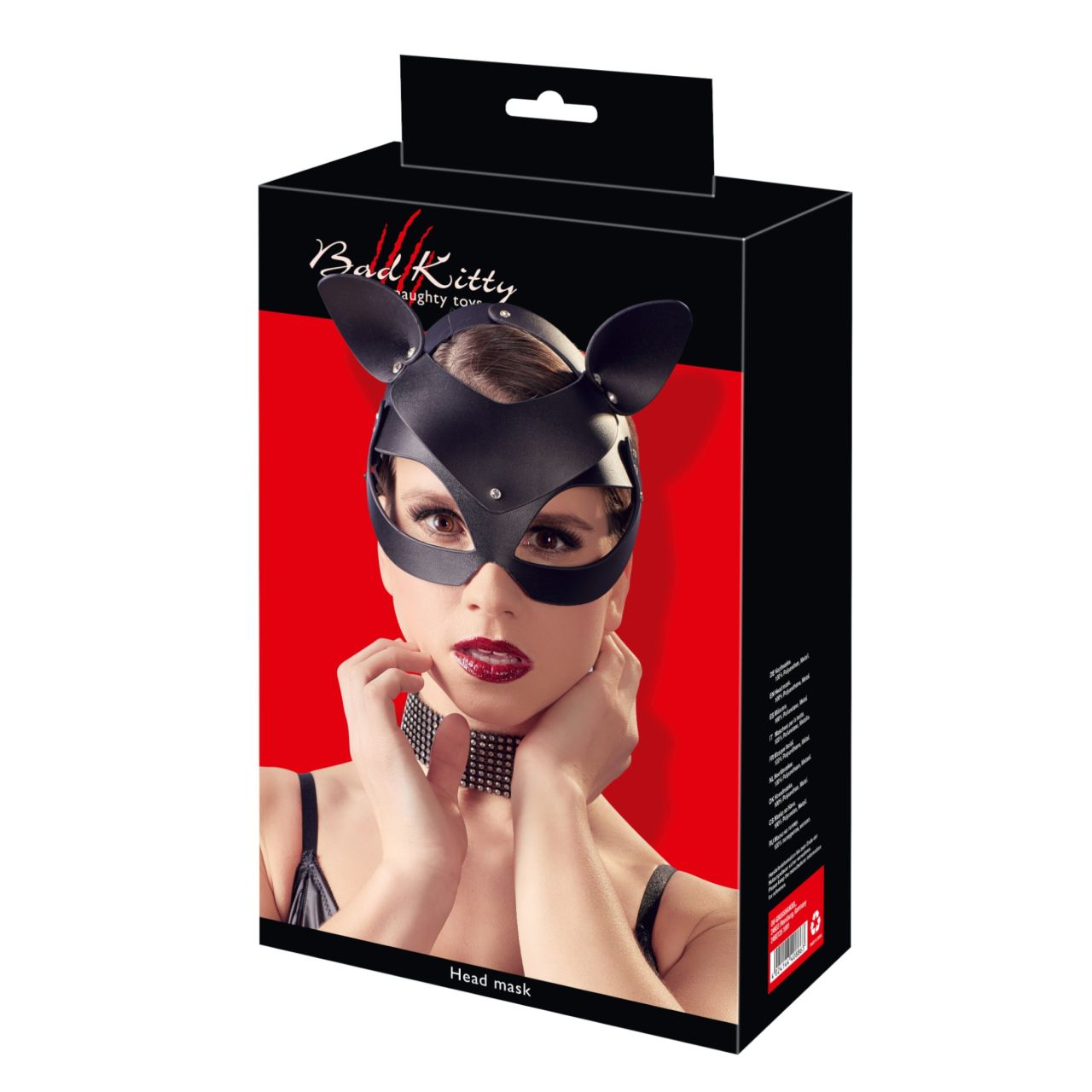 Bad Kitty - műbőr, strasszos cicamaszk - fekete (S-L) Bad Kitty - műbőr, strasszos cicamaszk - fekete (S-L)