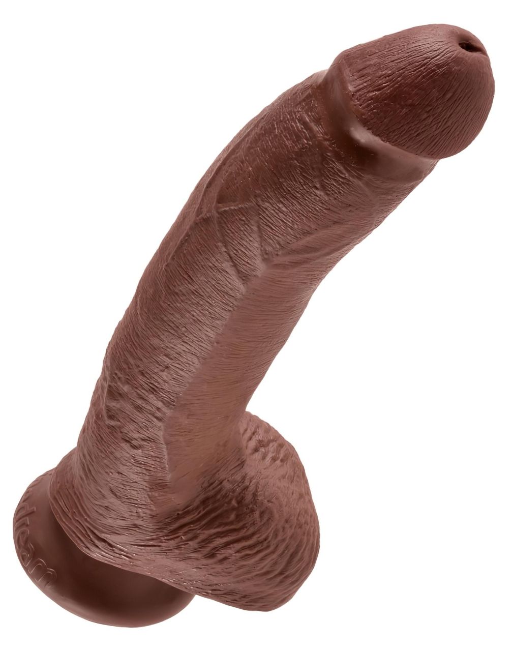 King Cock 9 - nagy tapadókorongos, herés dildó (23cm) - barna King Cock 9 - nagy tapadókorongos, herés dildó (23cm) - barna