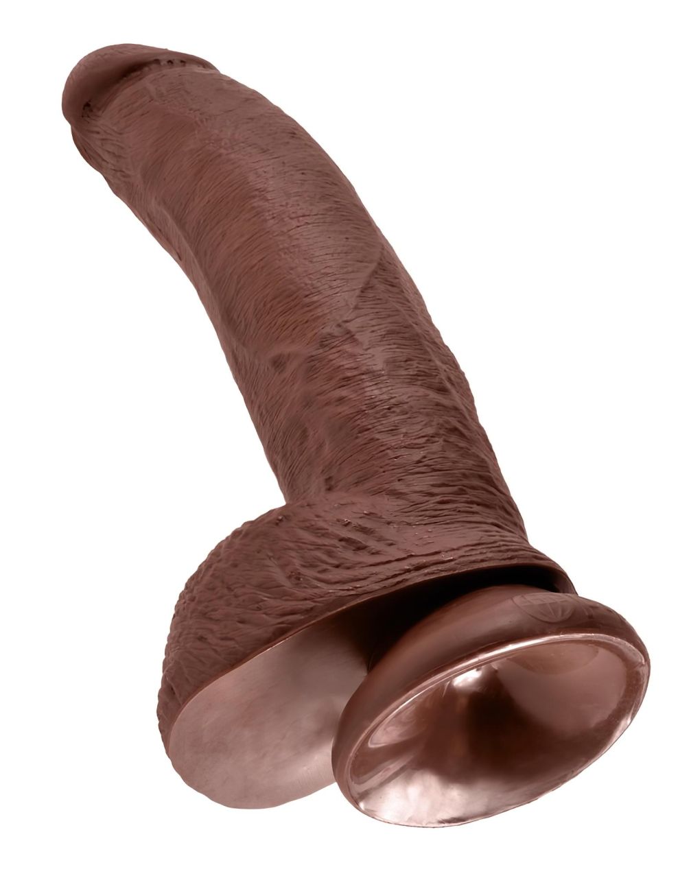 King Cock 9 - nagy tapadókorongos, herés dildó (23cm) - barna King Cock 9 - nagy tapadókorongos, herés dildó (23cm) - barna