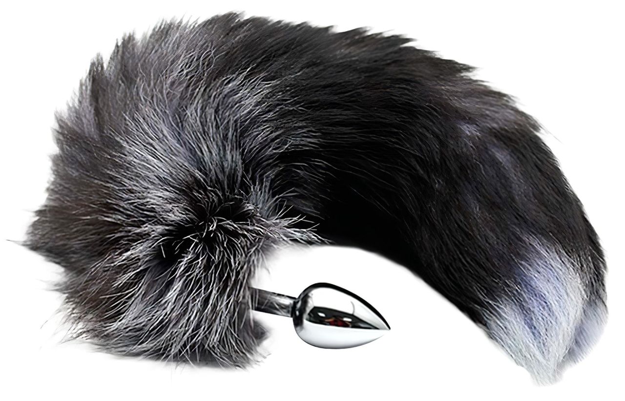 Alive Anal Pleasure - közepes anál plug rókafarokkal (ezüst)