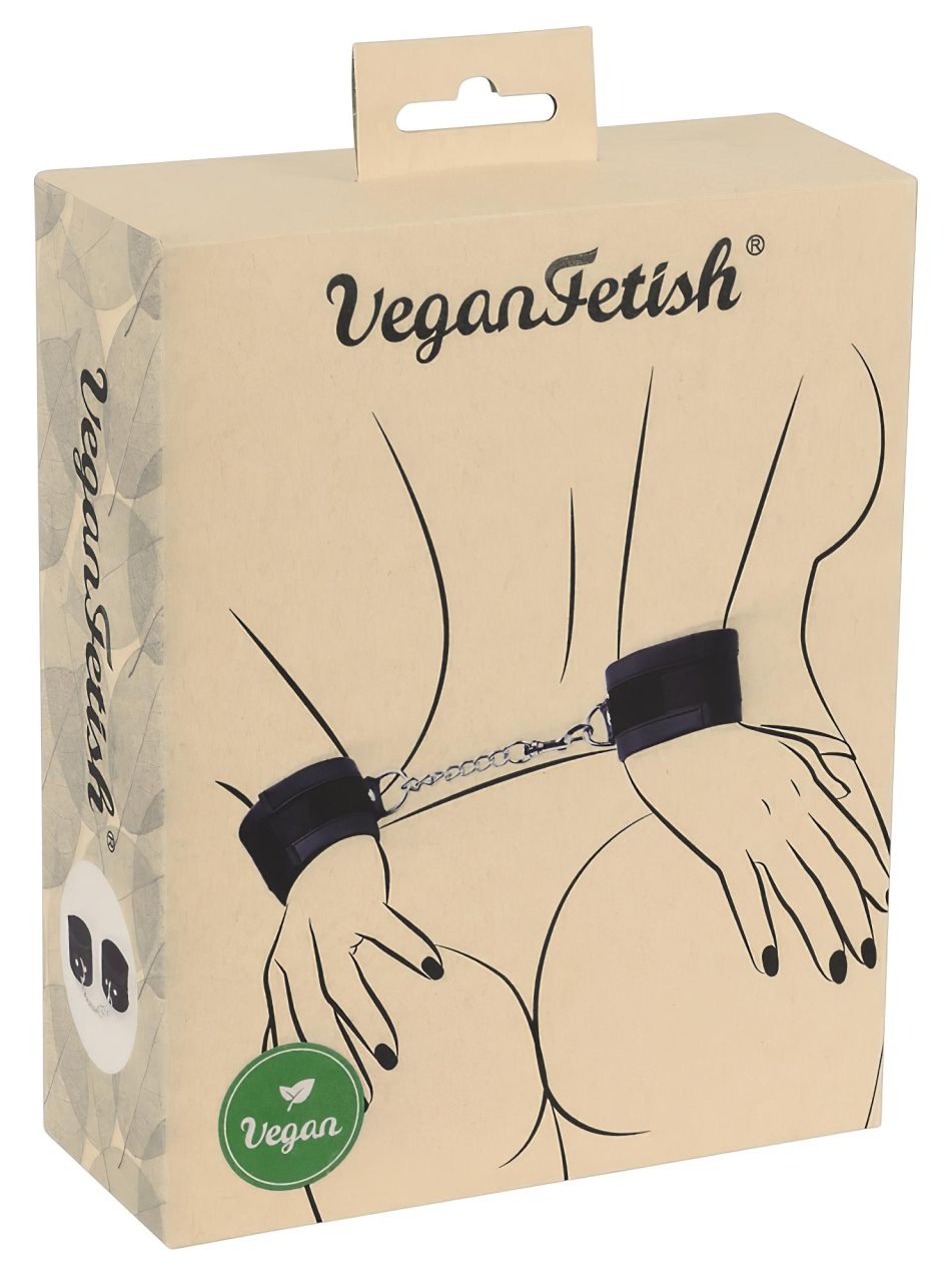 Vegan Fetish - csukló bilincs rövid lánccal (fekete) Vegan Fetish - csukló bilincs rövid lánccal (fekete)