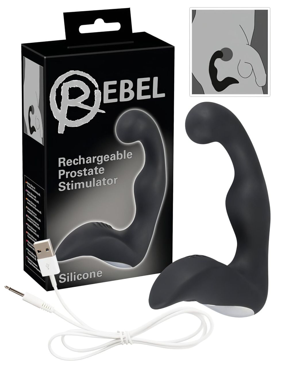 Rebel - akkus prosztata vibrátor (fekete) Rebel - akkus prosztata vibrátor (fekete)