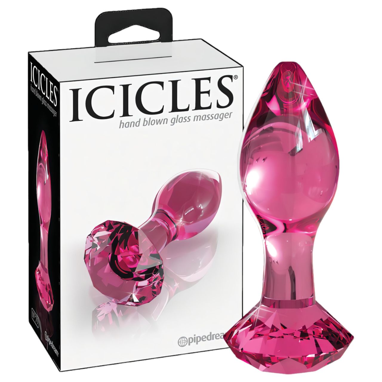 Icicles No. 79 - kúpos üveg anál plug (pink) Icicles No. 79 - kúpos üveg anál plug (pink)