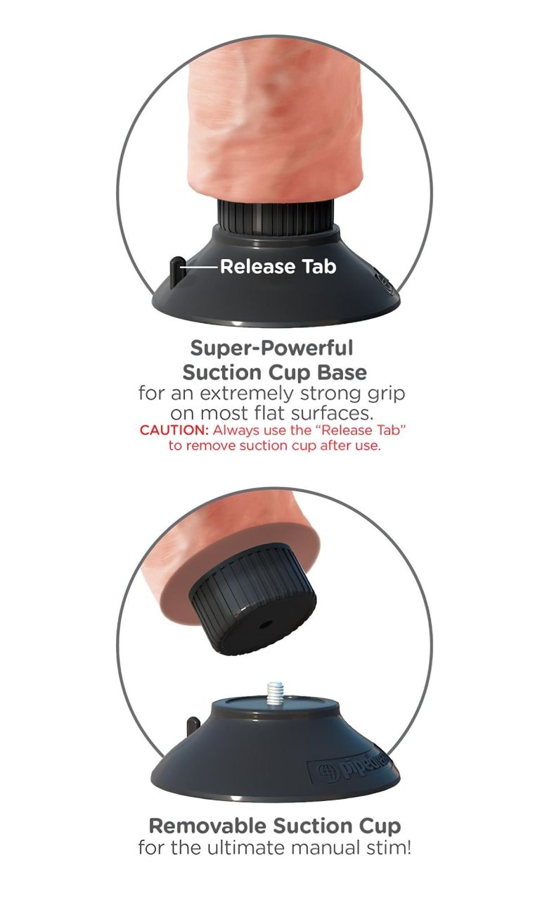 King Cock 10 tapadókorongos vibrátor (25 cm) - natúr King Cock 10 tapadókorongos vibrátor (25 cm) - natúr