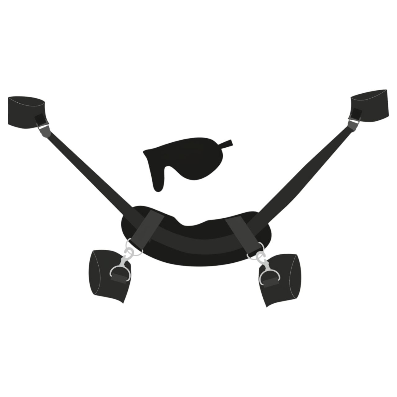 Bad Kitty - nyak-csukló-boka bilincs (fekete)