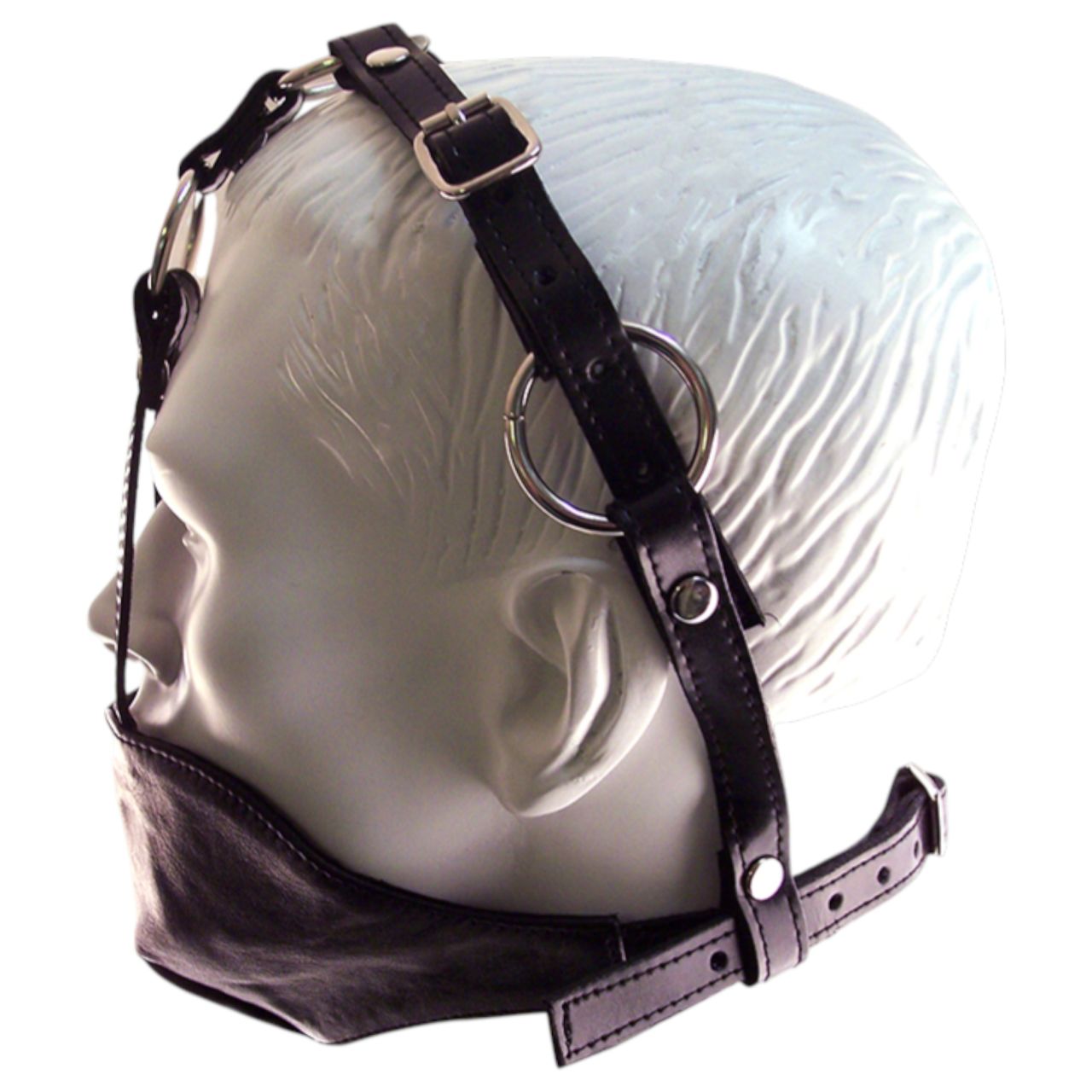 Rouge - valódi bőr maszk és szájpecek (fekete) Rouge - valódi bőr maszk és szájpecek (fekete)