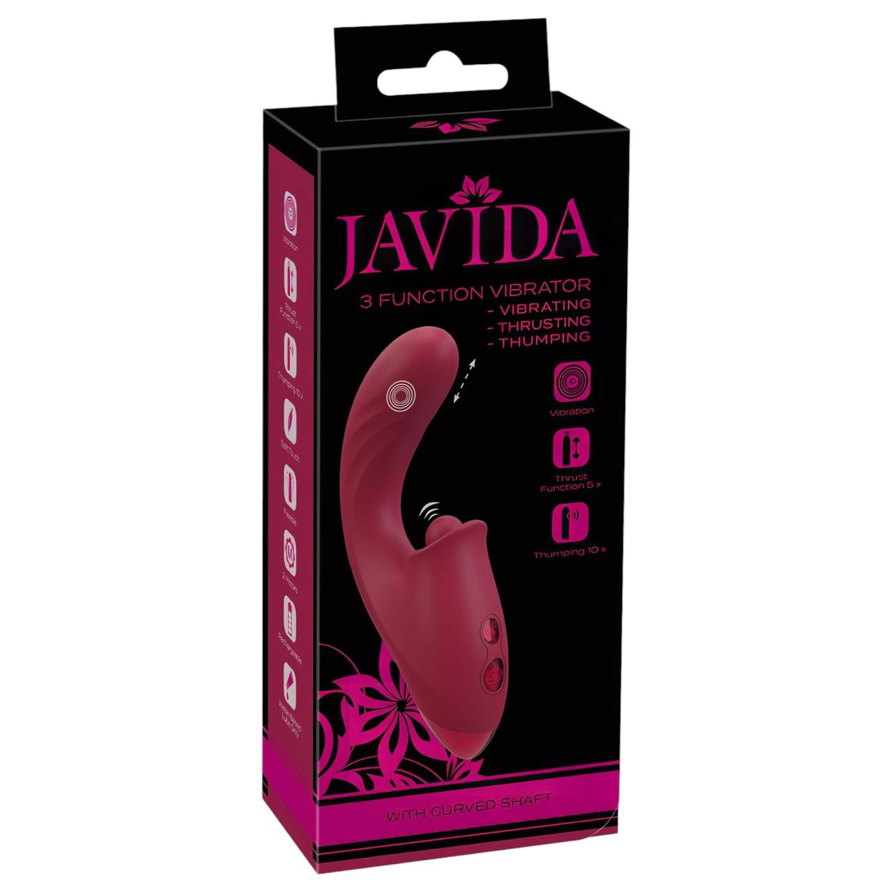 Javida - 3in1 nyelves vibrátor (piros) Javida - 3in1 nyelves vibrátor (piros)