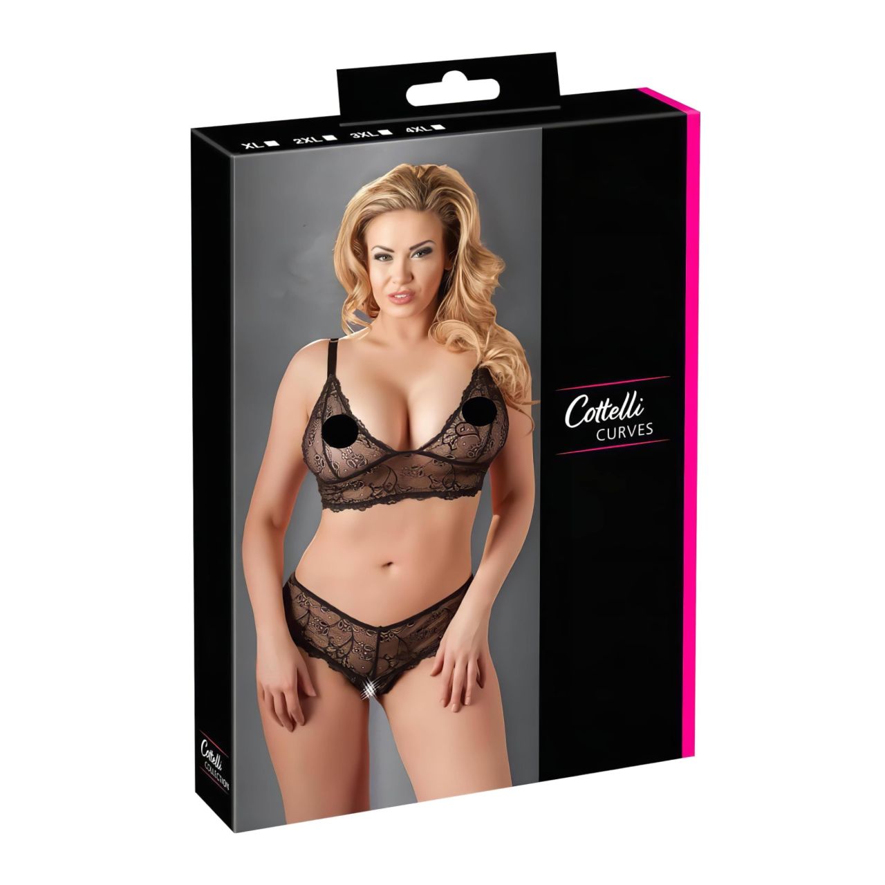 Cottelli Plus Size - csipke melltartó szett (fekete) Cottelli Plus Size - csipke melltartó szett (fekete)