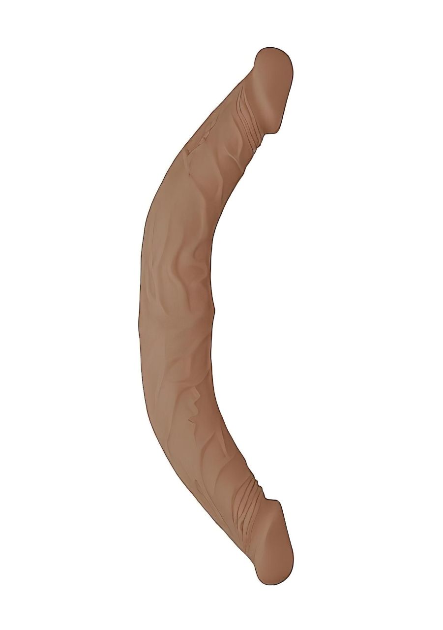 RealRock Double Dong 14 - dupla dildó (36cm) - sötét natúr RealRock Double Dong 14 - dupla dildó (36cm) - sötét natúr