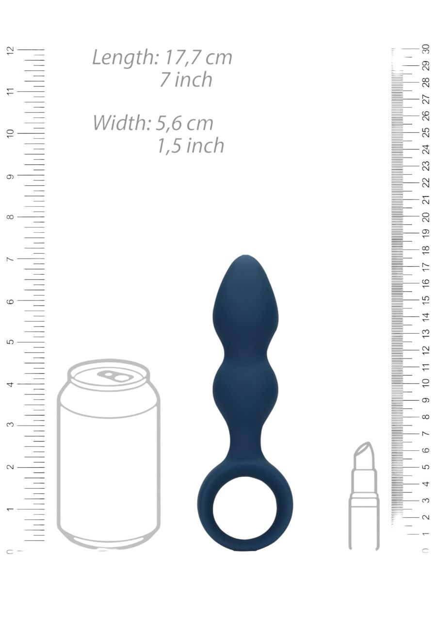 Loveline - gyűrűs anál plug - nagy (kék)