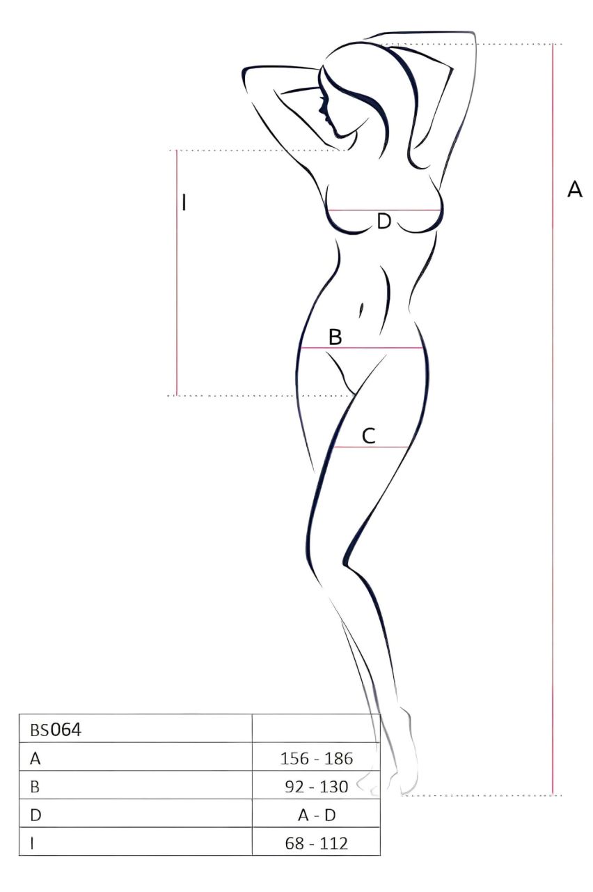 Passion BS064 - nyitott necc body (fehér) - S-L Passion BS064 - nyitott necc body (fehér) - S-L