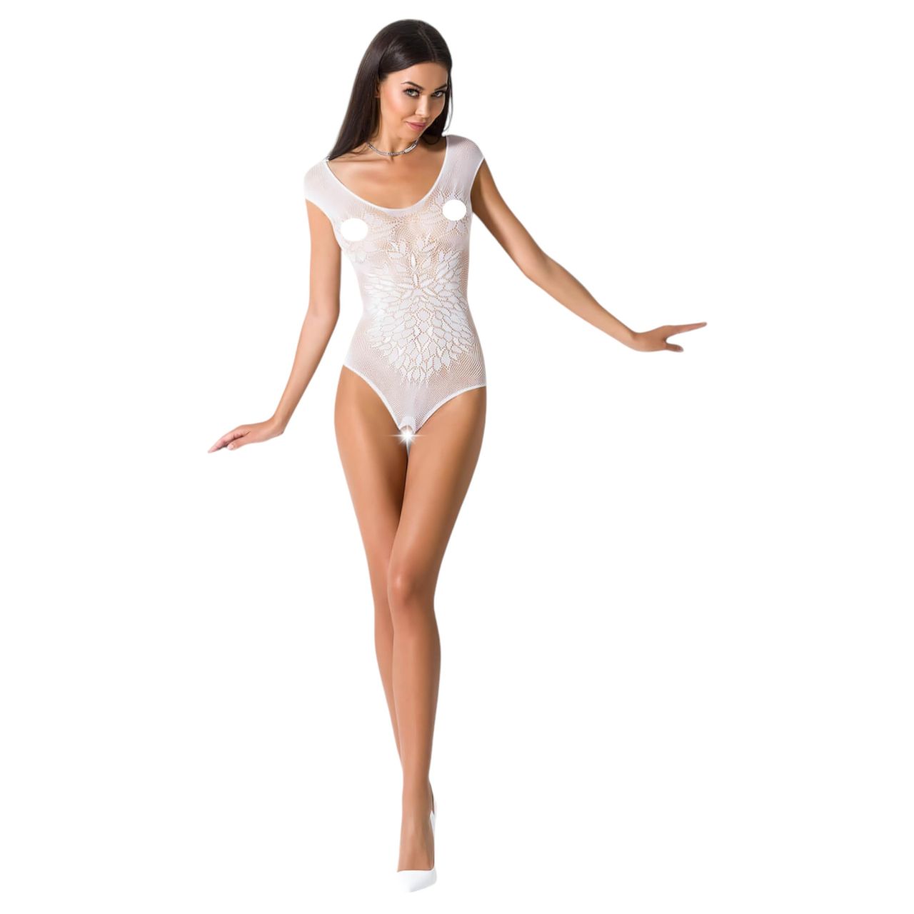 Passion BS064 - nyitott necc body (fehér) - S-L Passion BS064 - nyitott necc body (fehér) - S-L