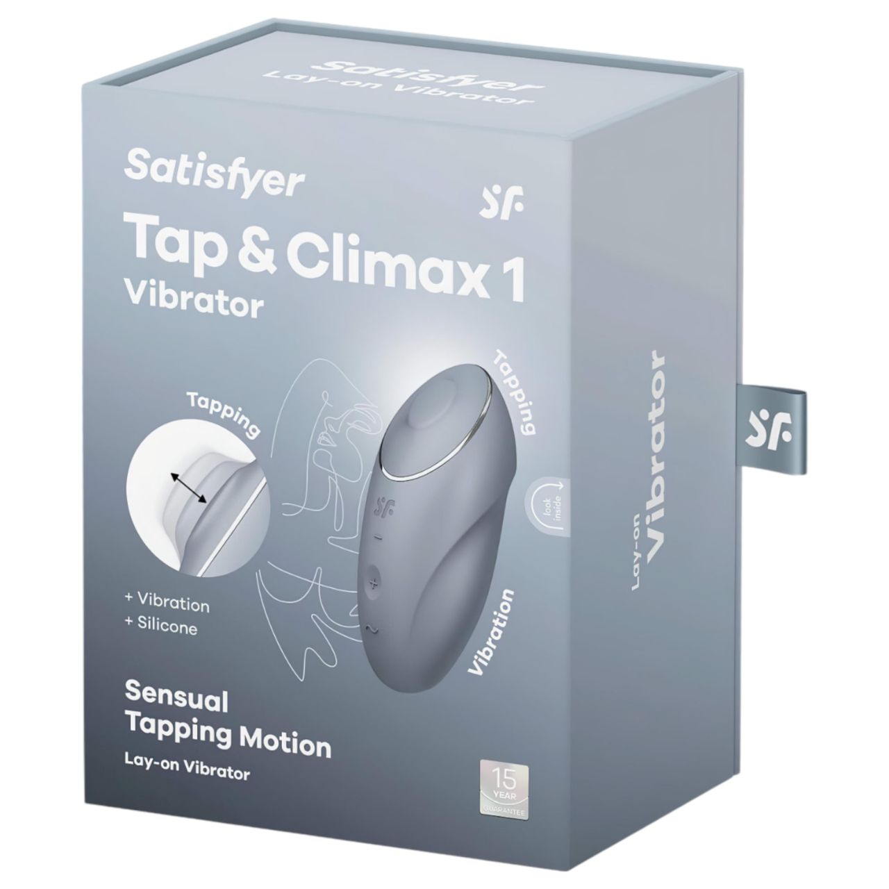 Satisfyer Tap & Climax 1 - 2in1 csikló vibrátor (szürke) Satisfyer Tap & Climax 1 - 2in1 csikló vibrátor (szürke)
