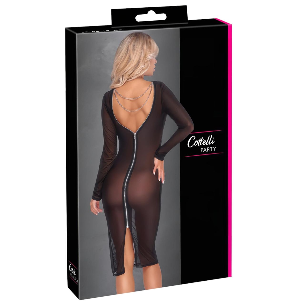 Cottelli Party - áttetsző, cipzáras ruha (fekete) Cottelli Party - áttetsző, cipzáras ruha (fekete)