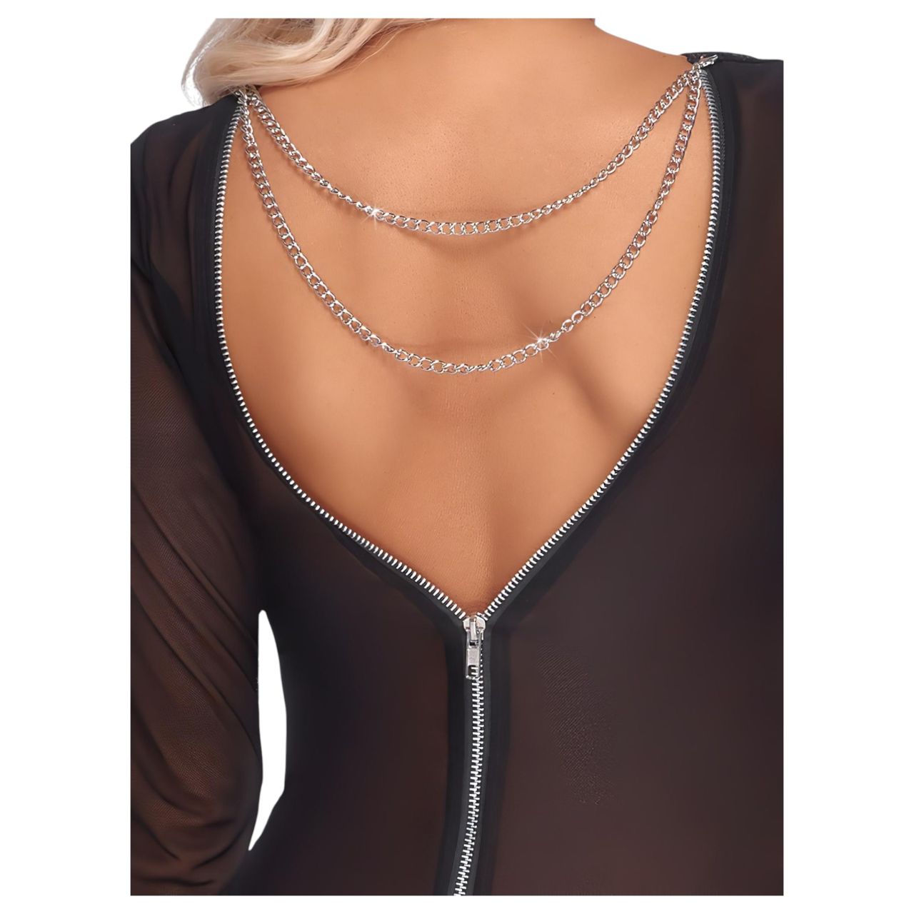 Cottelli Party - áttetsző, cipzáras ruha (fekete) Cottelli Party - áttetsző, cipzáras ruha (fekete)