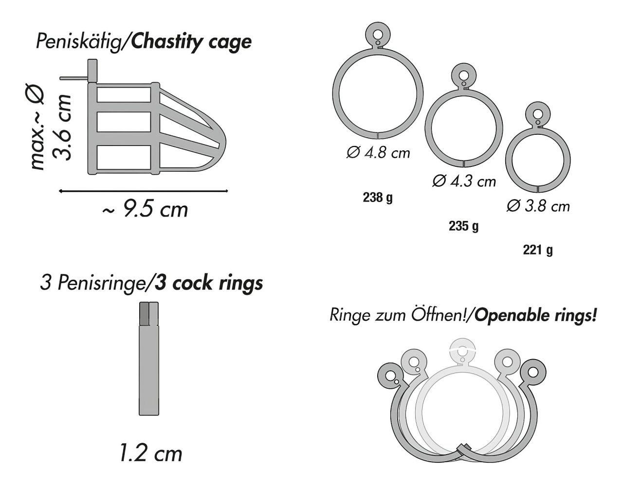 You2Toys - Chastity Cage - fém pénisz ketrec, lakattal You2Toys - Chastity Cage - fém pénisz ketrec, lakattal