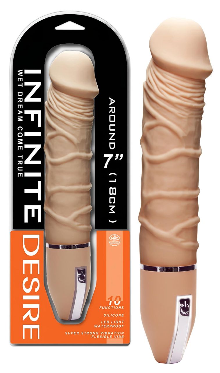 Infinite Desire - 10 ritmusú szilikon vibrátor (natúr) Infinite Desire - 10 ritmusú szilikon vibrátor (natúr)