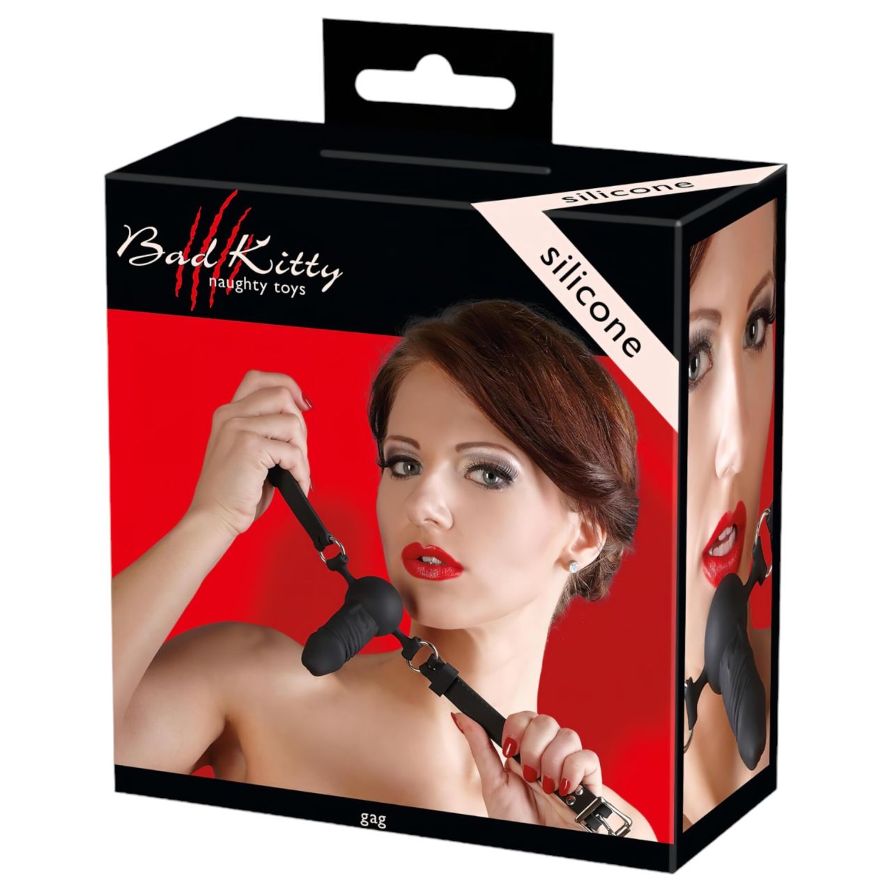 Bad Kitty - szilikon szájpecek kis dildóval (fekete) Bad Kitty - szilikon szájpecek kis dildóval (fekete)