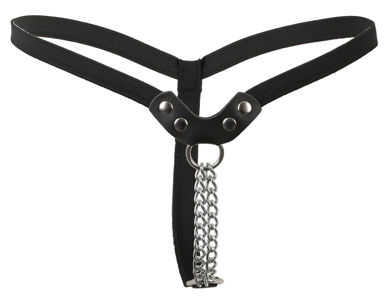 Fetish - szegecses, láncos tanga - fekete (S-L) Fetish - szegecses, láncos tanga - fekete (S-L)