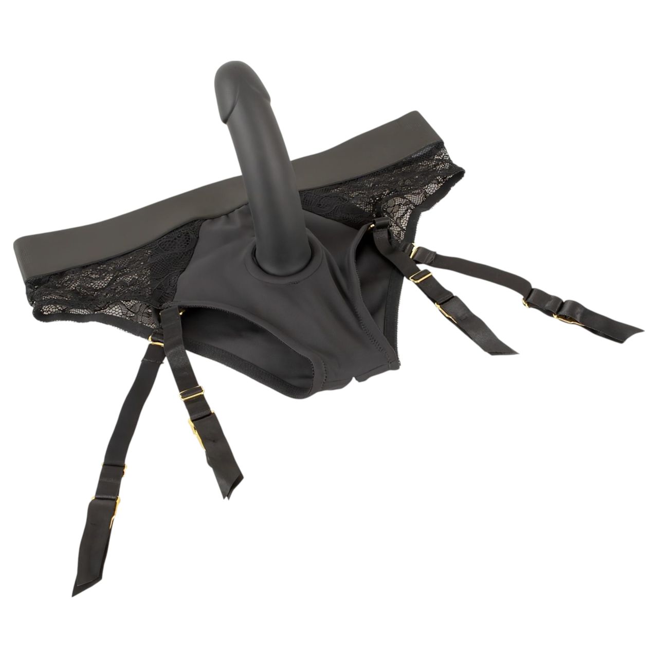 You2Toys - felcsatolható dildó alsóval (fekete) You2Toys - felcsatolható dildó alsóval (fekete)