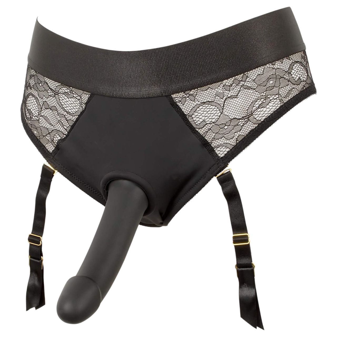 You2Toys - felcsatolható dildó alsóval (fekete) You2Toys - felcsatolható dildó alsóval (fekete)