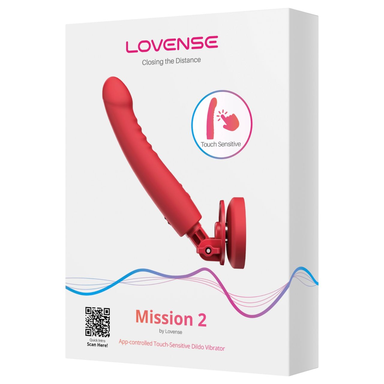 LOVENSE Mission 2 - okos vibrátor tapadókoronggal (piros)