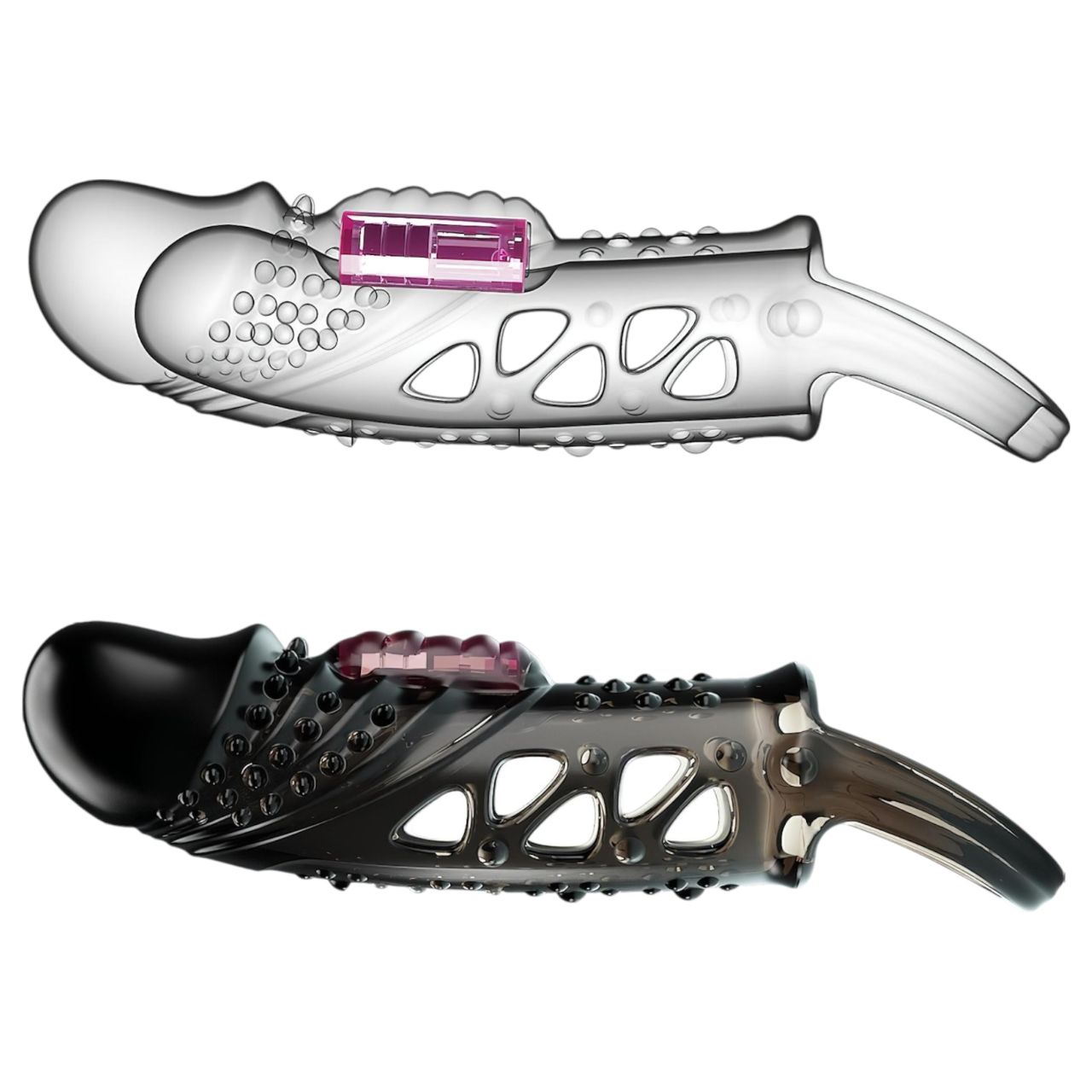 Pretty Love Cecelia - heregyűrűs, vibrációs péniszköpeny (fekete)