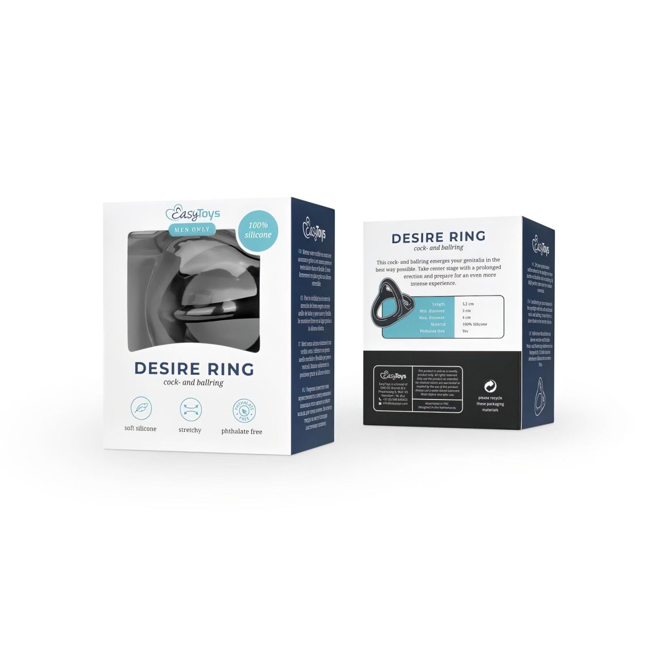 Easytoys Desire Ring - rugalmas pénisz- és heregyűrű (fekete) Easytoys Desire Ring - rugalmas pénisz- és heregyűrű (fekete)