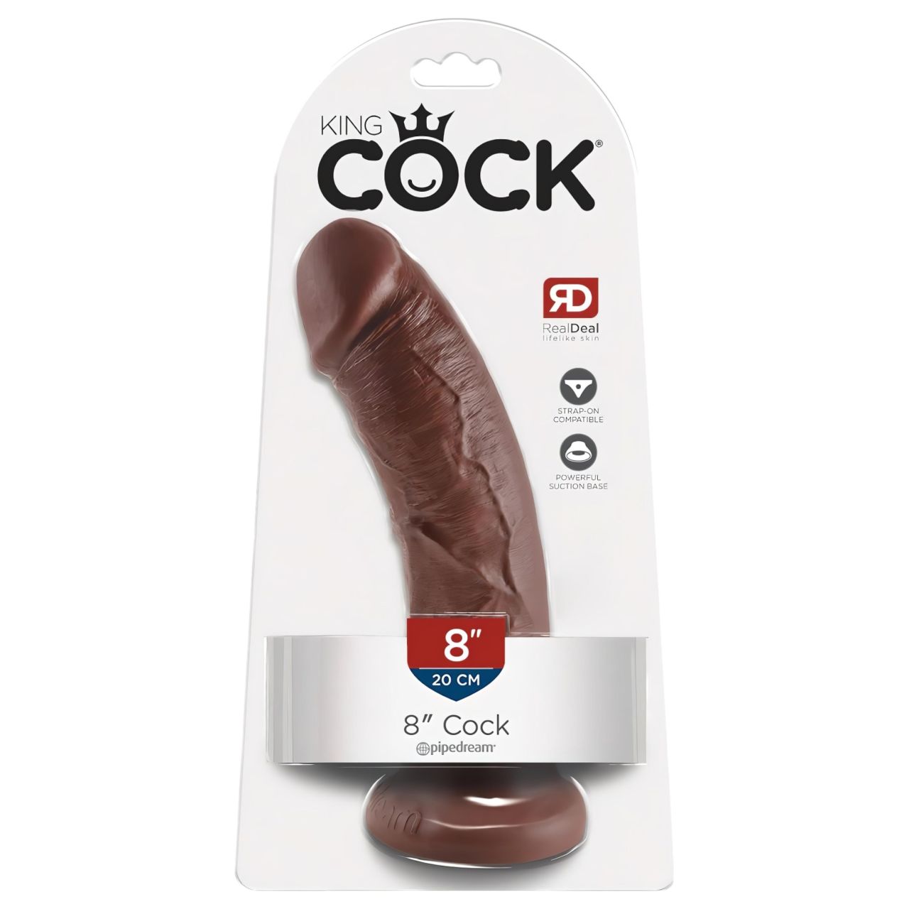 King Cock 8 dildó (20cm) - barna King Cock 8 dildó (20cm) - barna