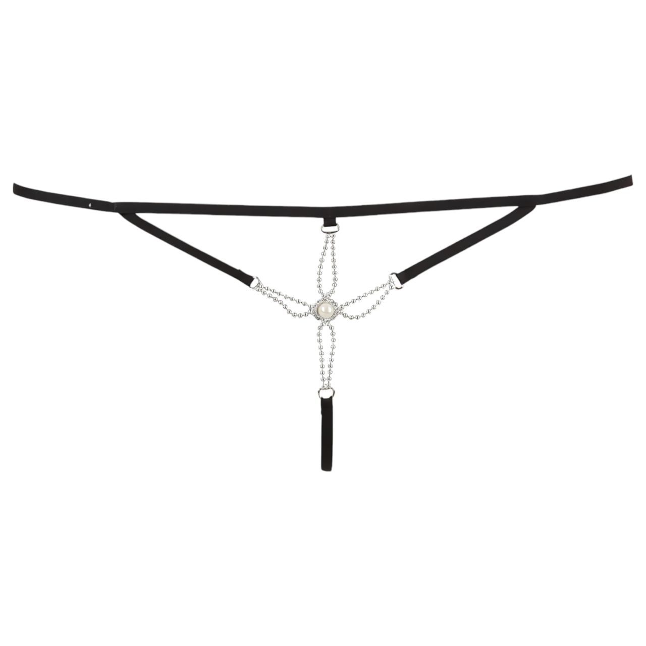 Cottelli - Strasszos női, nyitott tanga (fekete) Cottelli - Strasszos női, nyitott tanga (fekete)