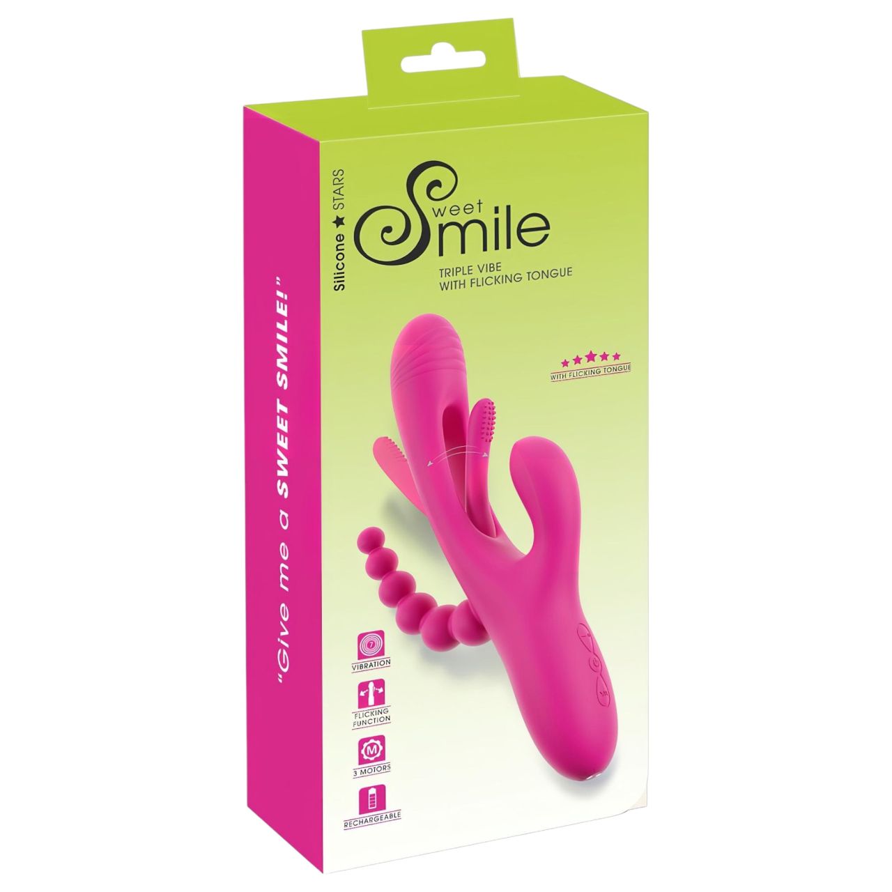 SMILE - tripla karos, nyelves vibrátor (pink) SMILE - tripla karos, nyelves vibrátor (pink)