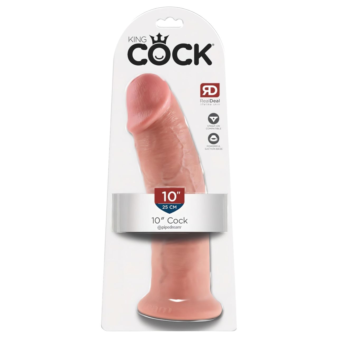 King Cock 10 - nagy tapadókorongos dildó (25cm) - natúr King Cock 10 - nagy tapadókorongos dildó (25cm) - natúr
