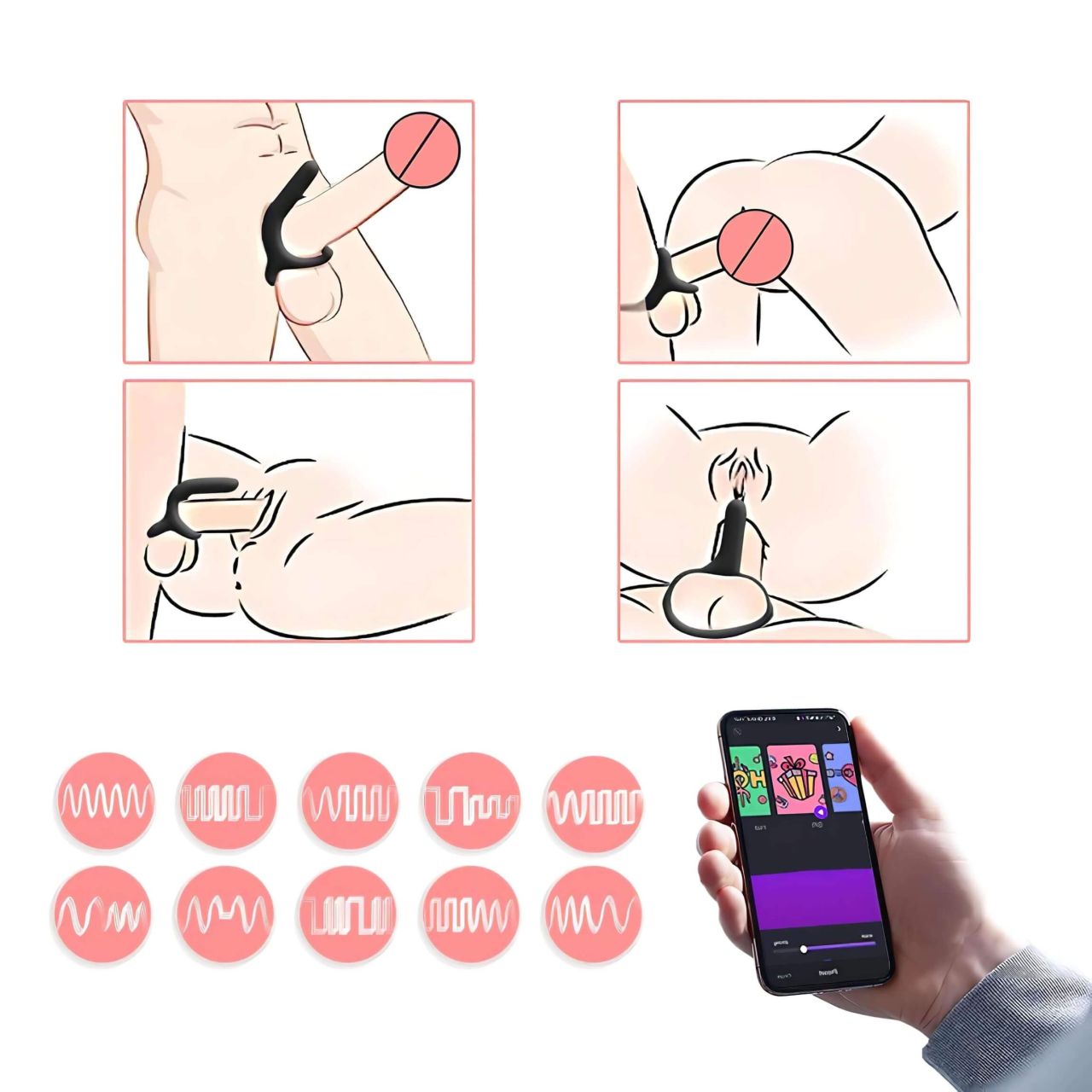 Magic Motion Rise - okos, akkus vibrációs péniszgyűrű (fekete) Magic Motion Rise - okos, akkus vibrációs péniszgyűrű (fekete)