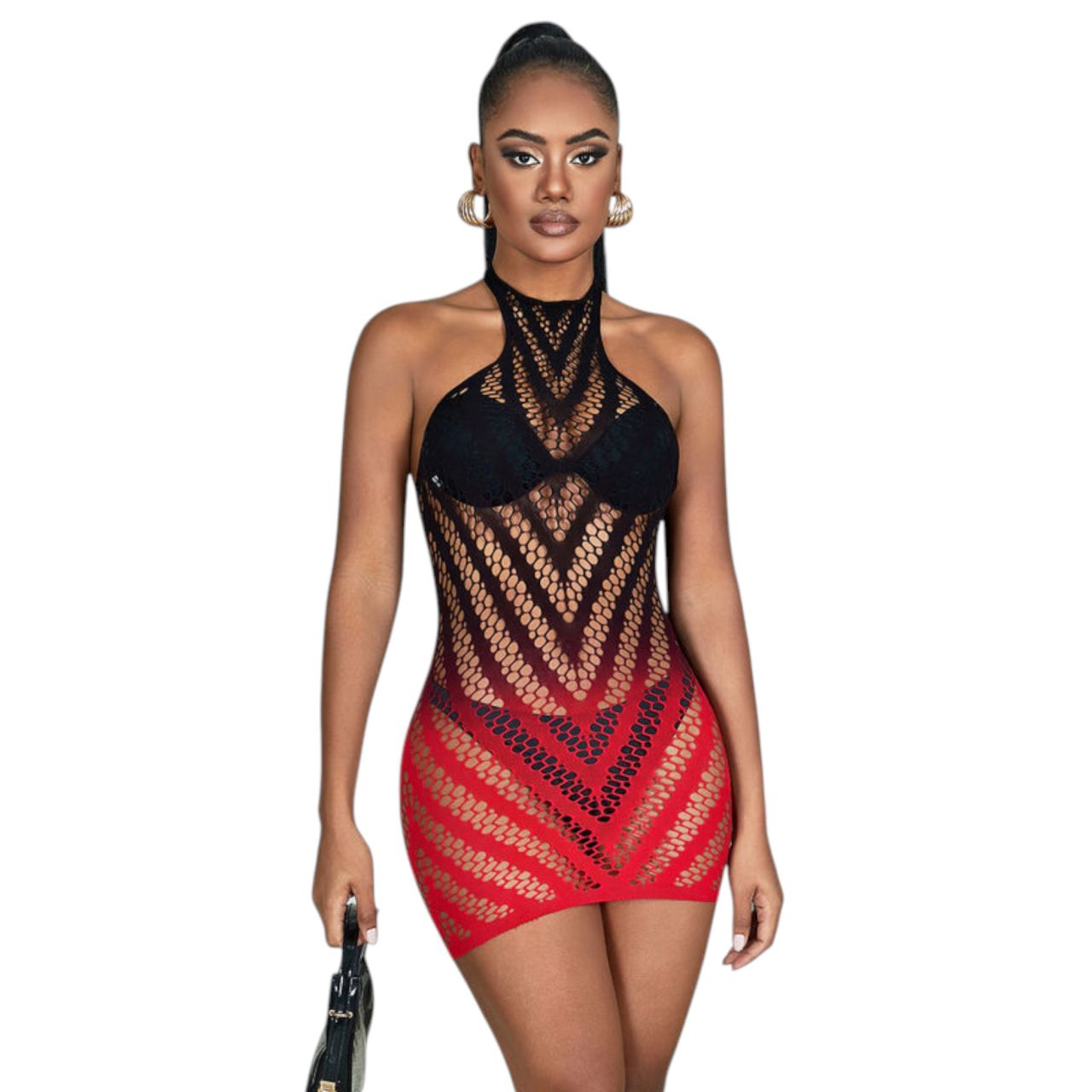 Subblime 952242 - színátmenetes necc ruha- (piros) - XS-M Subblime 952242 - színátmenetes necc ruha- (piros) - XS-M