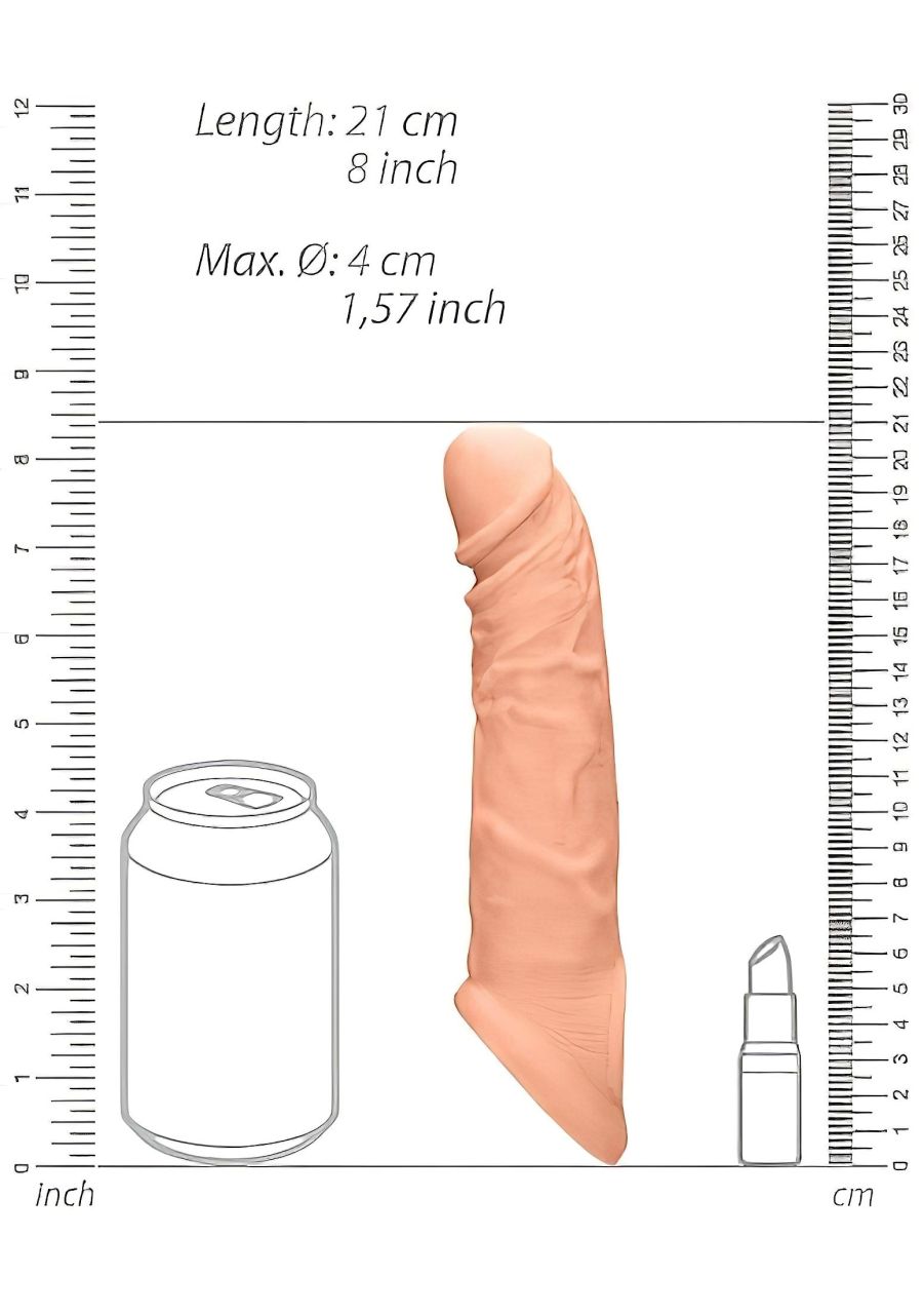 RealRock Penis Sleeve 8 - péniszköpeny (21cm) - natúr RealRock Penis Sleeve 8 - péniszköpeny (21cm) - natúr