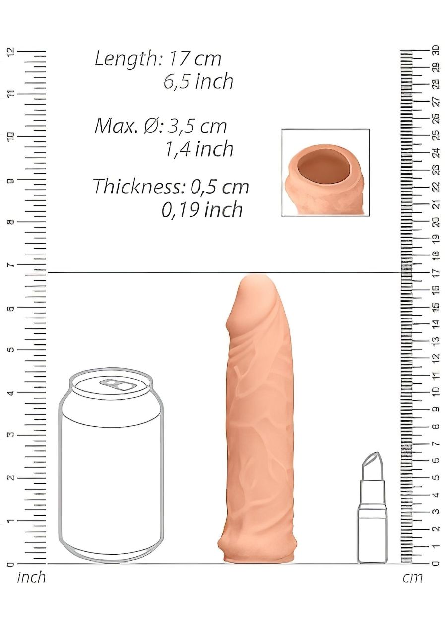 RealRock Penis Sleeve 6 - péniszköpeny (17cm) - natúr RealRock Penis Sleeve 6 - péniszköpeny (17cm) - natúr