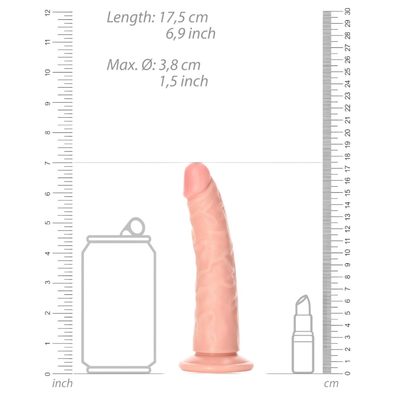 RealRock Slim - realisztikus dildó - 15,5cm (natúr) RealRock Slim - realisztikus dildó - 15,5cm (natúr)