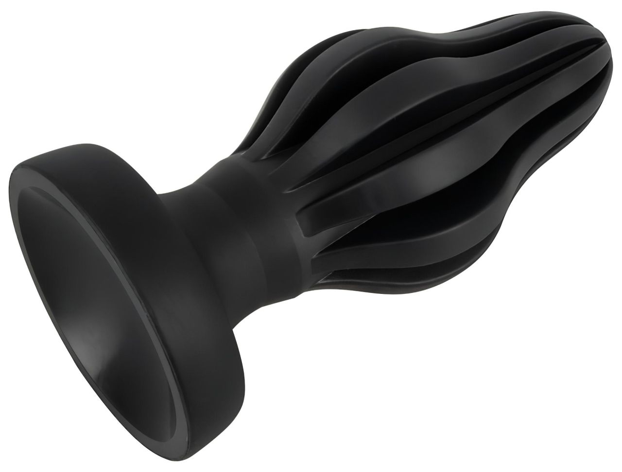 ANOS - bordázott puha anál plug - 7cm (fekete)