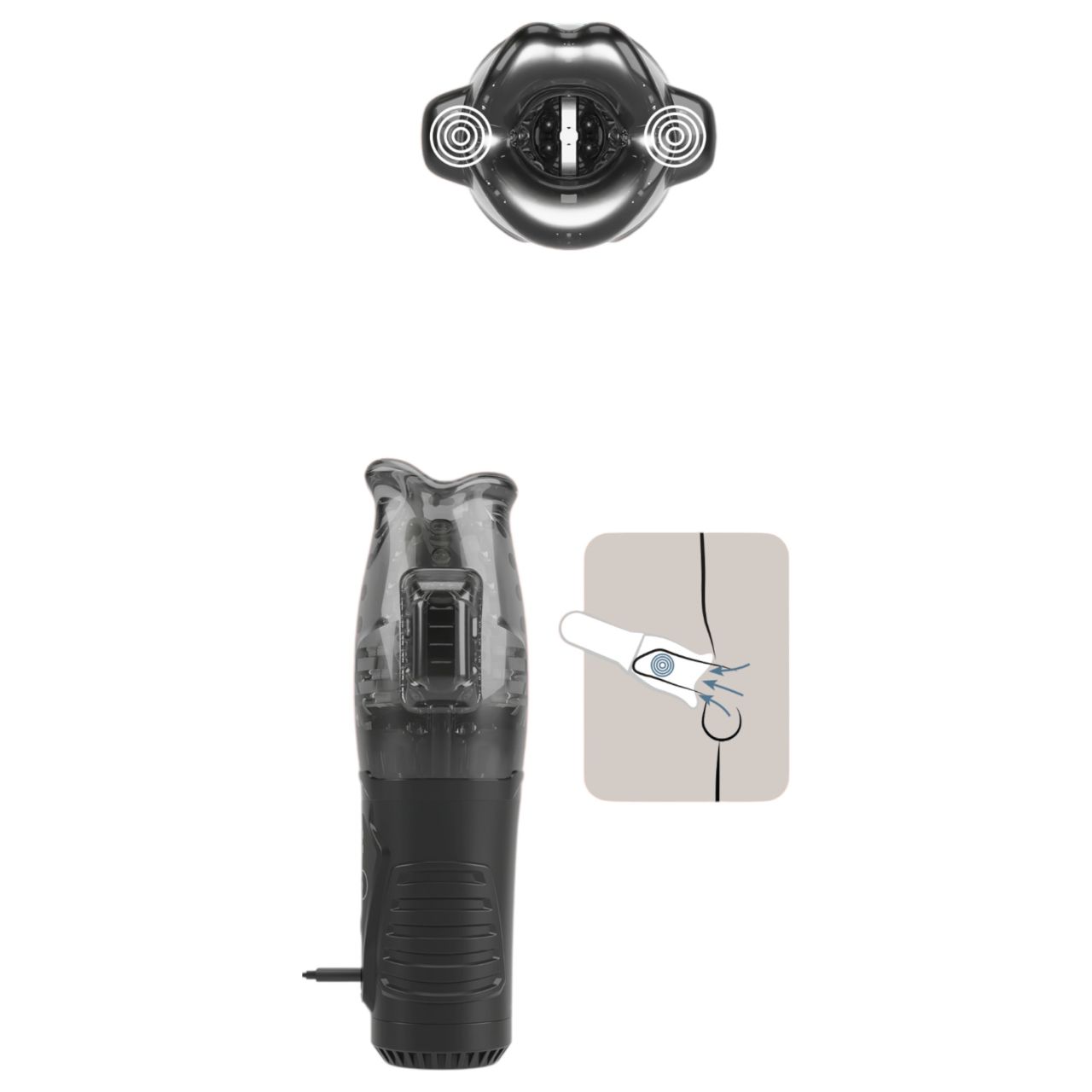 Stroker - szívó, rezgő maszturbátor (szürke) Stroker - szívó, rezgő maszturbátor (szürke)