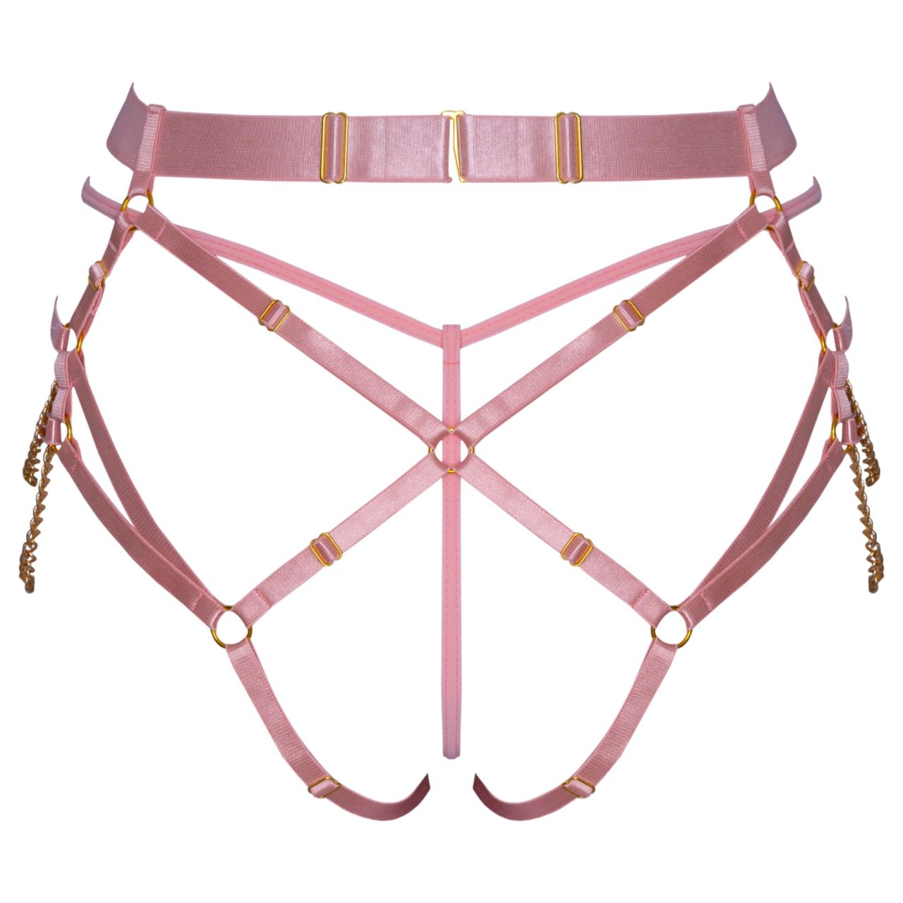 Bad Kitty - láncos hám tangával (pink)