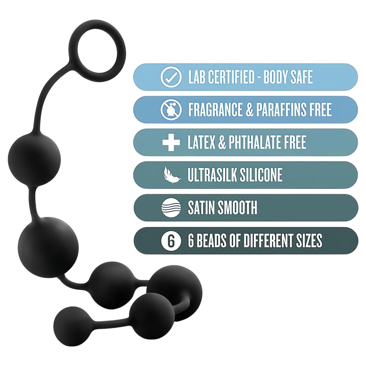 Anal Adventures L - gyöngyös anál dildó (fekete) Anal Adventures L - gyöngyös anál dildó (fekete)