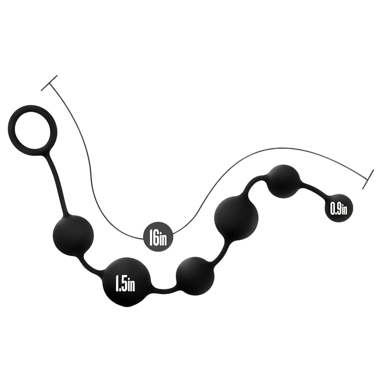 Anal Adventures L - gyöngyös anál dildó (fekete) Anal Adventures L - gyöngyös anál dildó (fekete)