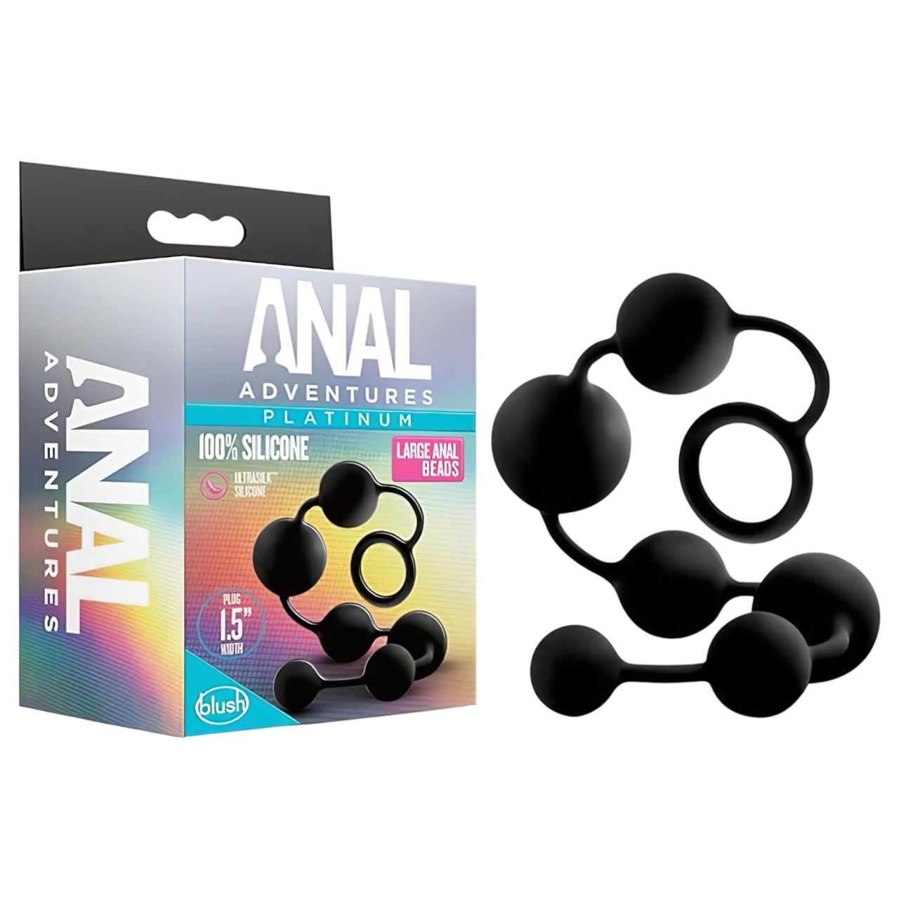 Anal Adventures L - gyöngyös anál dildó (fekete) Anal Adventures L - gyöngyös anál dildó (fekete)