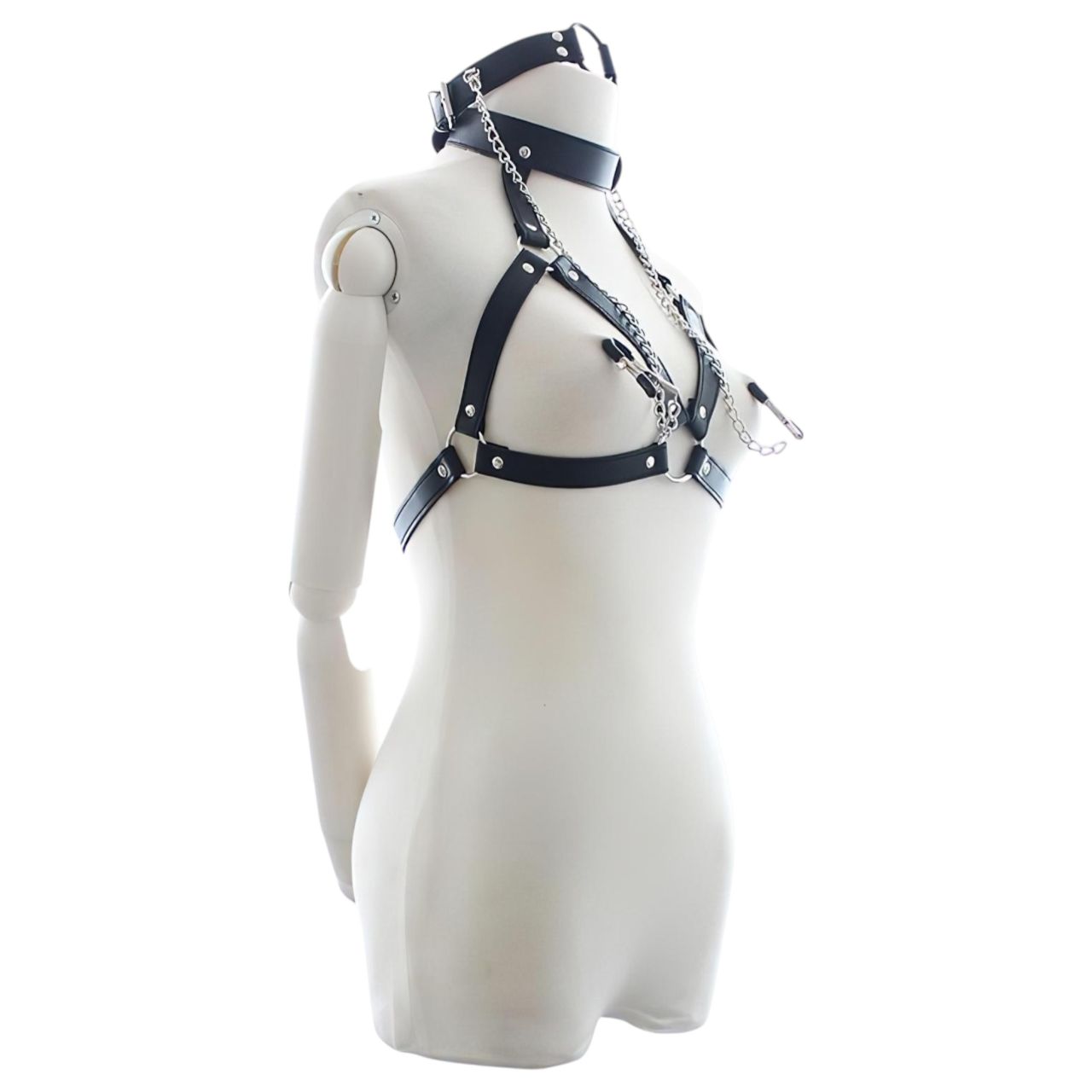 Latetobed - mellhám szájpecekkel és bimbócsipesszel (fekete) Latetobed - mellhám szájpecekkel és bimbócsipesszel (fekete)