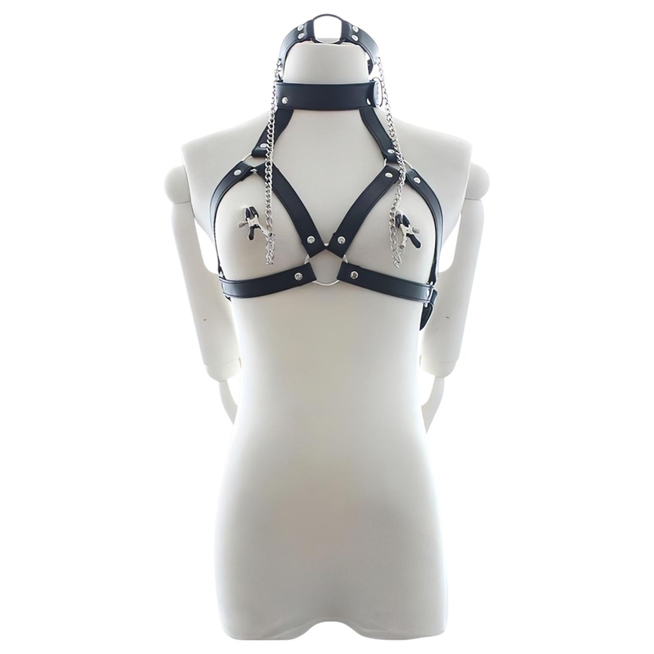 Latetobed - mellhám szájpecekkel és bimbócsipesszel (fekete) Latetobed - mellhám szájpecekkel és bimbócsipesszel (fekete)