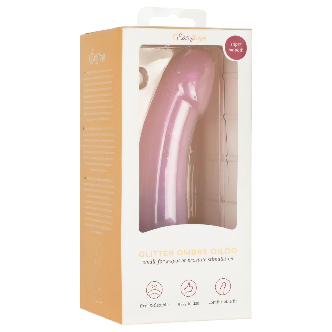 EasyToys Mermaid - csillámos dildó - 15cm (pink) EasyToys Mermaid - csillámos dildó - 15cm (pink)