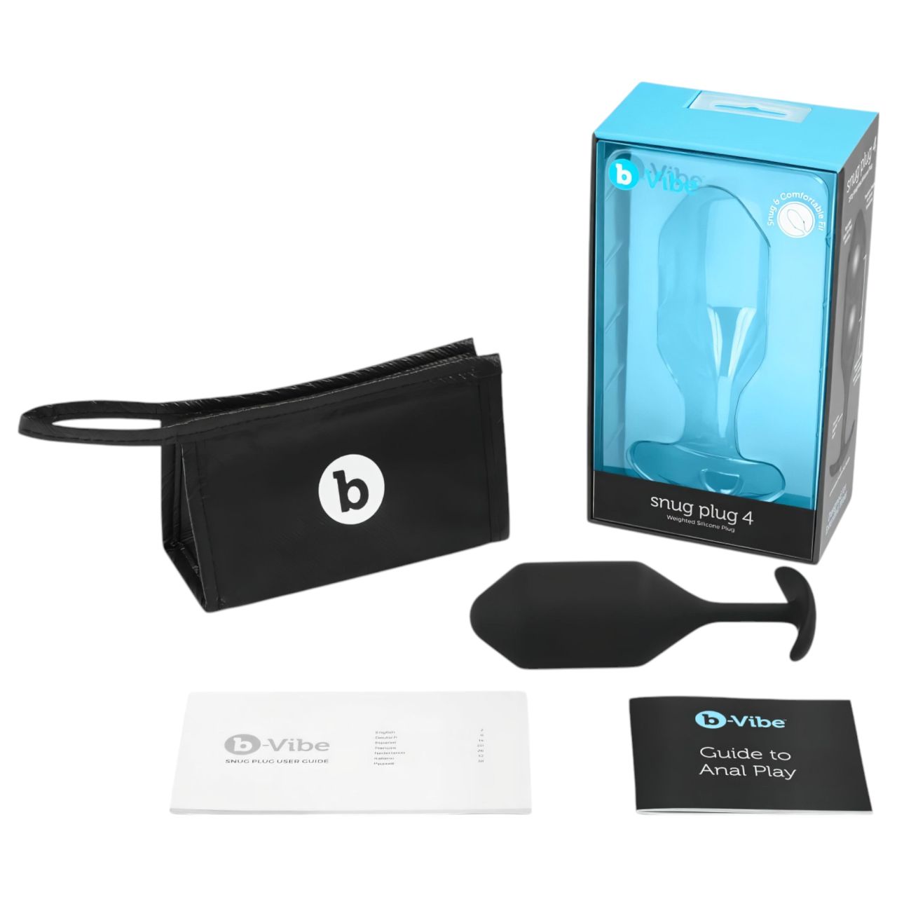 b-vibe Snug Plug 4 - dupla golyós anál plug (257g) - fekete b-vibe Snug Plug 4 - dupla golyós anál plug (257g) - fekete