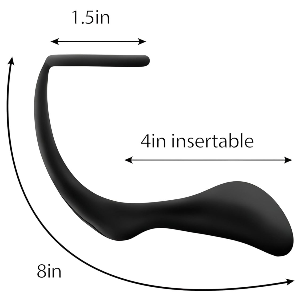 Anal Adventures Platinum - anál dildó péniszgyűrűvel (fekete) Anal Adventures Platinum - anál dildó péniszgyűrűvel (fekete)