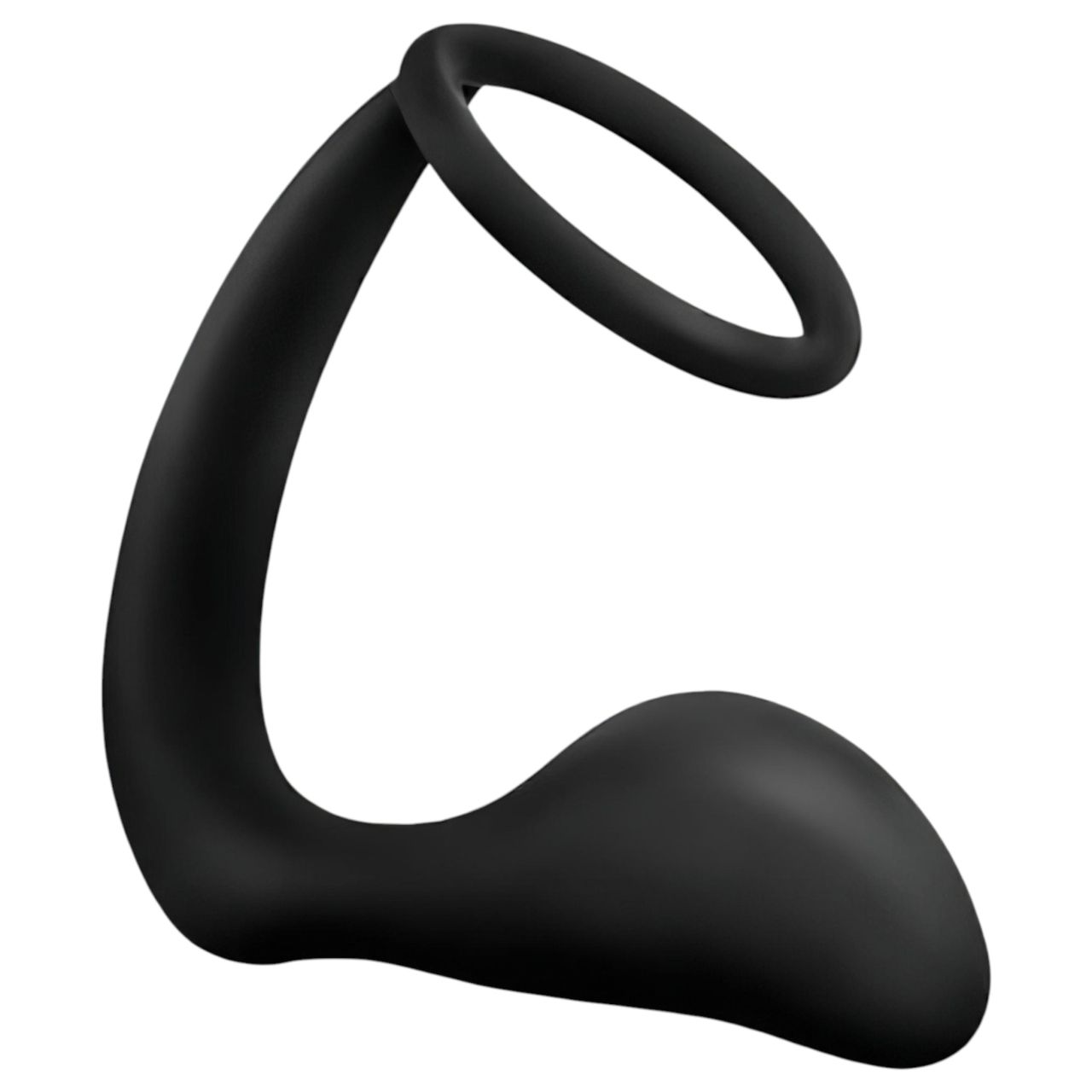 Anal Adventures Platinum - anál dildó péniszgyűrűvel (fekete) Anal Adventures Platinum - anál dildó péniszgyűrűvel (fekete)