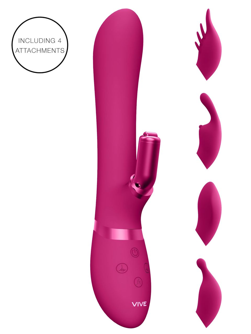 Vive Chou - akkus, cserélhető fejes csiklókaros vibrátor (pink) Vive Chou - akkus, cserélhető fejes csiklókaros vibrátor (pink)